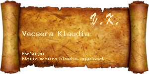 Vecsera Klaudia névjegykártya
